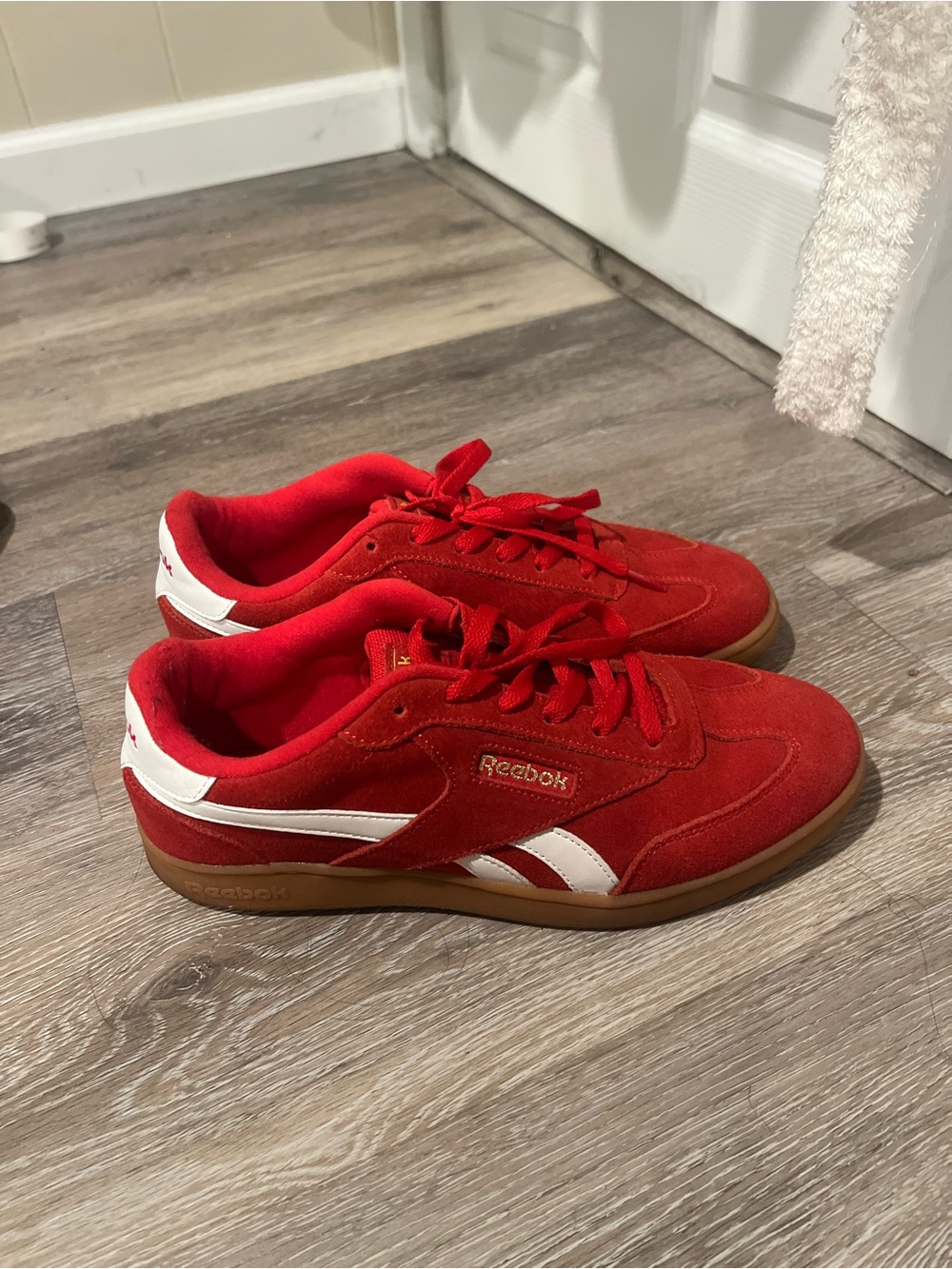 Reebok Red Suede Classic Sneakers